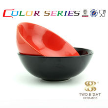 Japan ceramic Ramen red and black stackable soup bowl